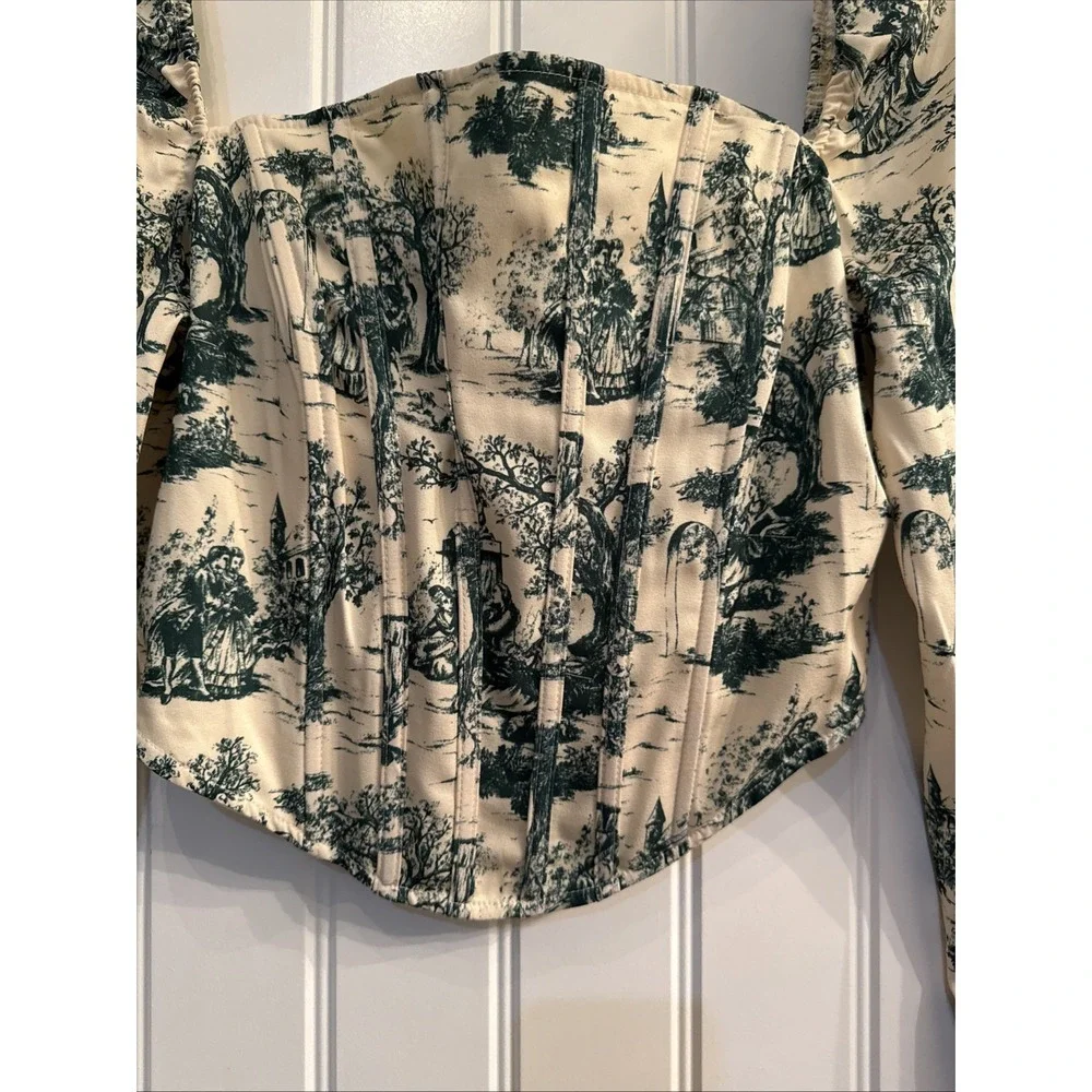 Fashion Nova Simple Life Corset Top - Yellow/combo Toile Medium
